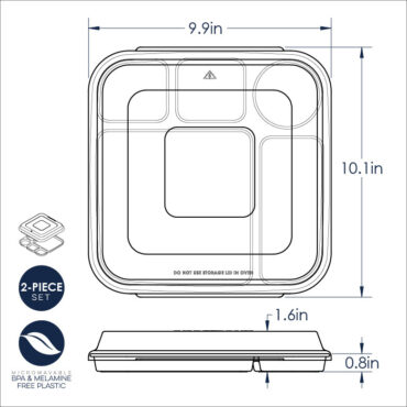 Nordic Ware aluminum divided dinner tray with lid, rectangular compartmented design, natural silver finish
