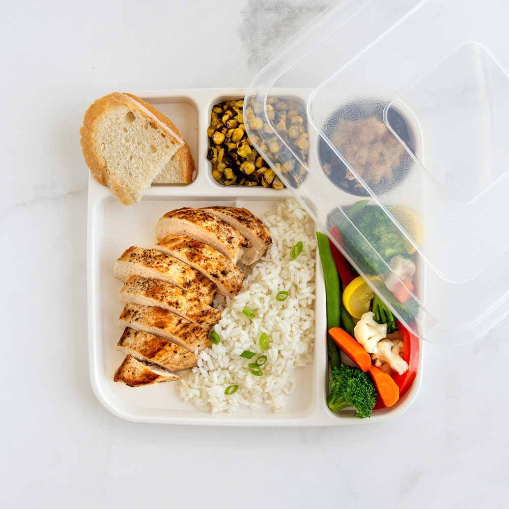 Divided Dinner Tray with Lid View 2