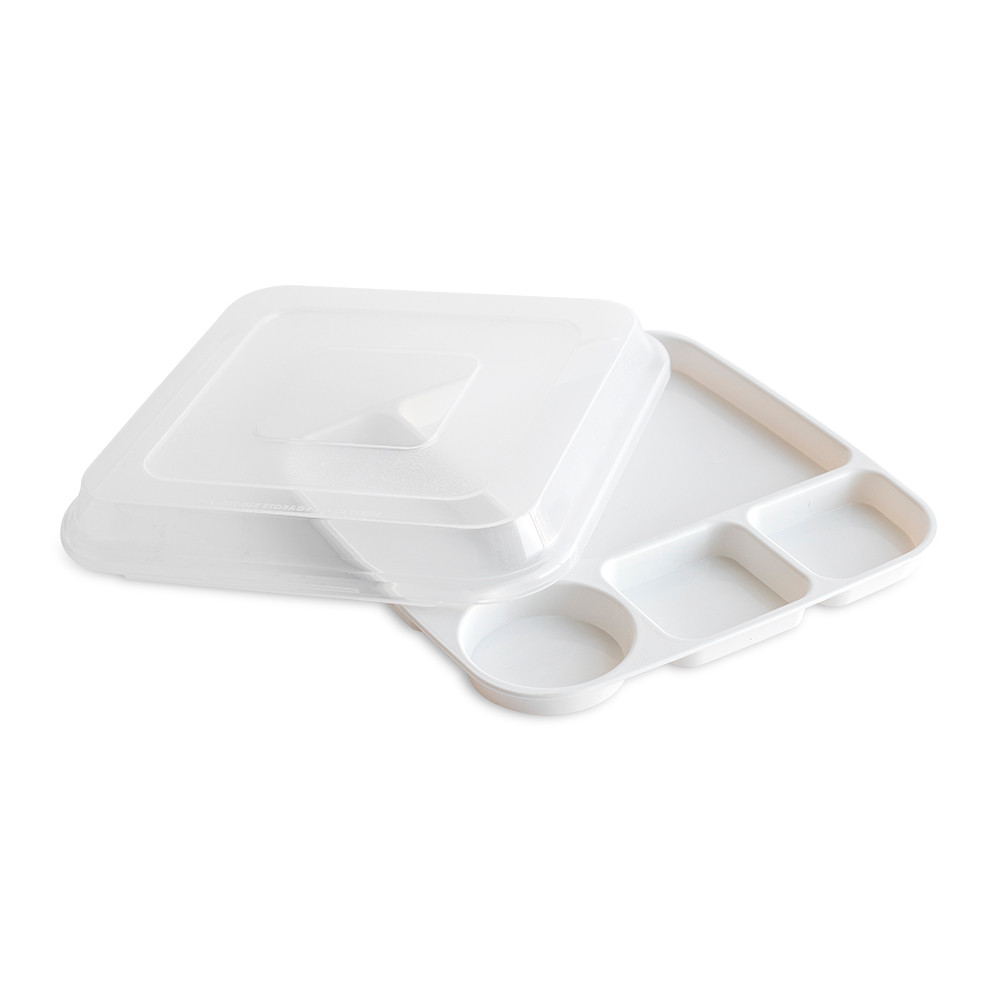 Divided Dinner Tray with Lid View 1
