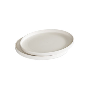 Two Nordic Ware aluminum meal plates stacked, rectangular with divided compartments, natural silver finish