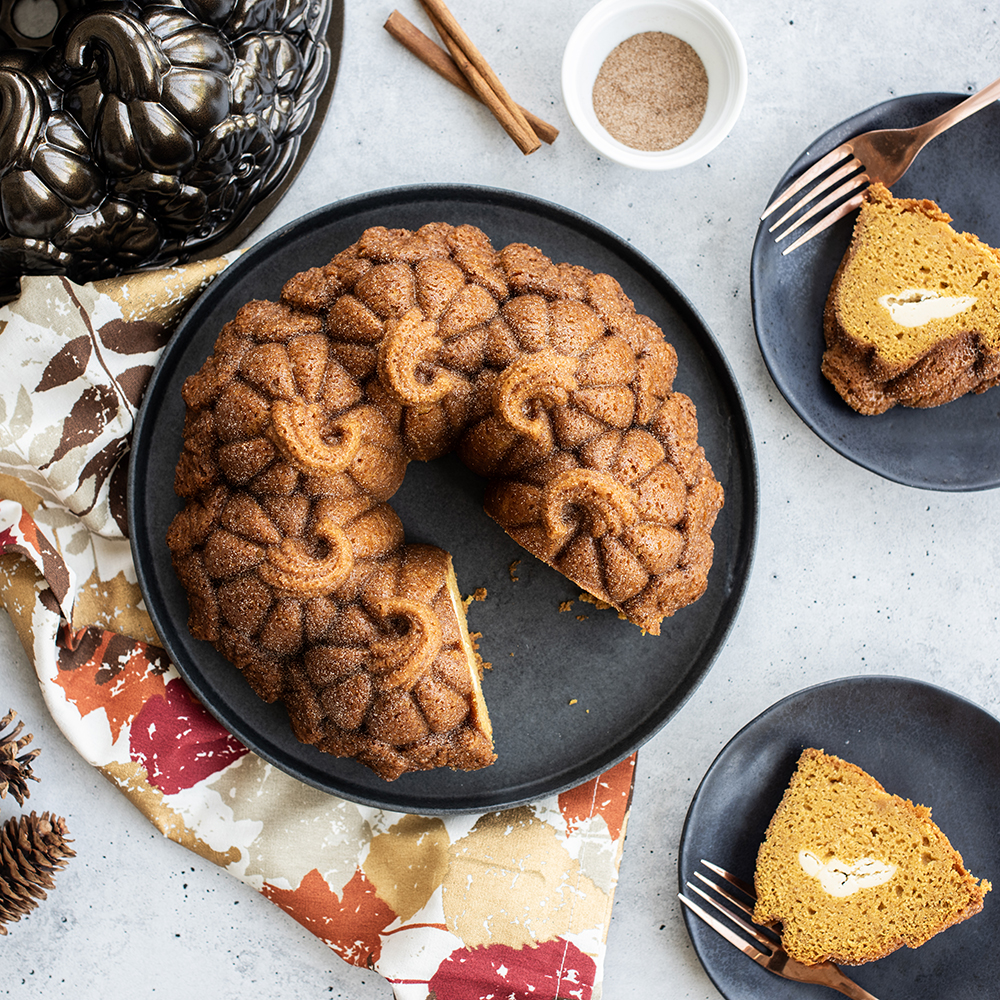 Visit Pumpkin Patch Bundt Cake with Spiced Cream Cheese Filling Recipe
