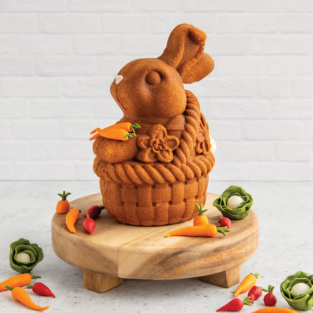 Bunny In Basket 3D Cake Pan View 2