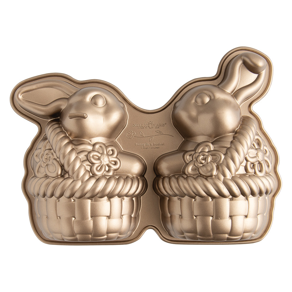 Bunny In Basket 3D Cake Pan View 1