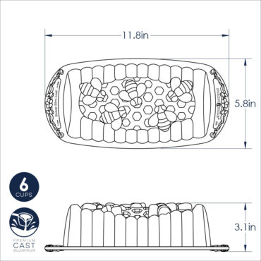 Nordic Ware aluminum Honey Hive loaf pan with hexagonal honeycomb pattern, rectangular baking mold in silver finish