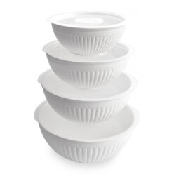 Visit 8 Piece Covered Bowl Set, White