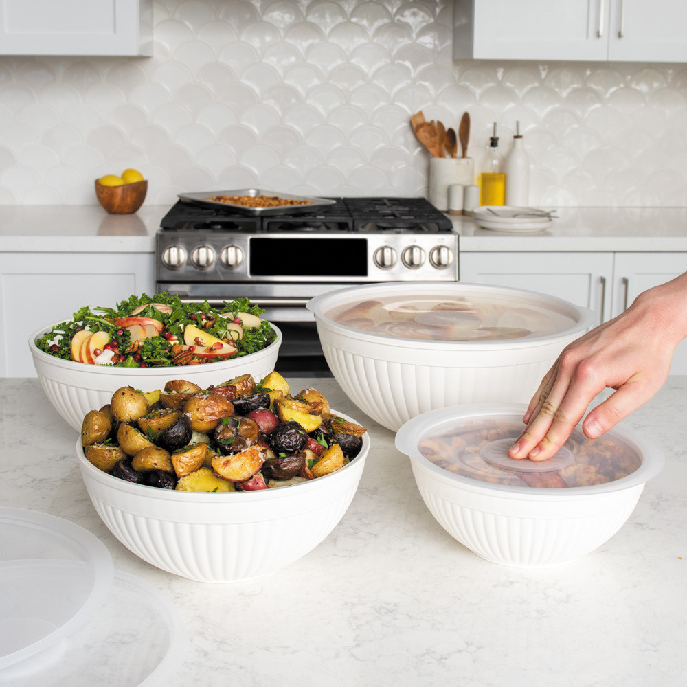 8 Piece Covered Bowl Set, White View 2
