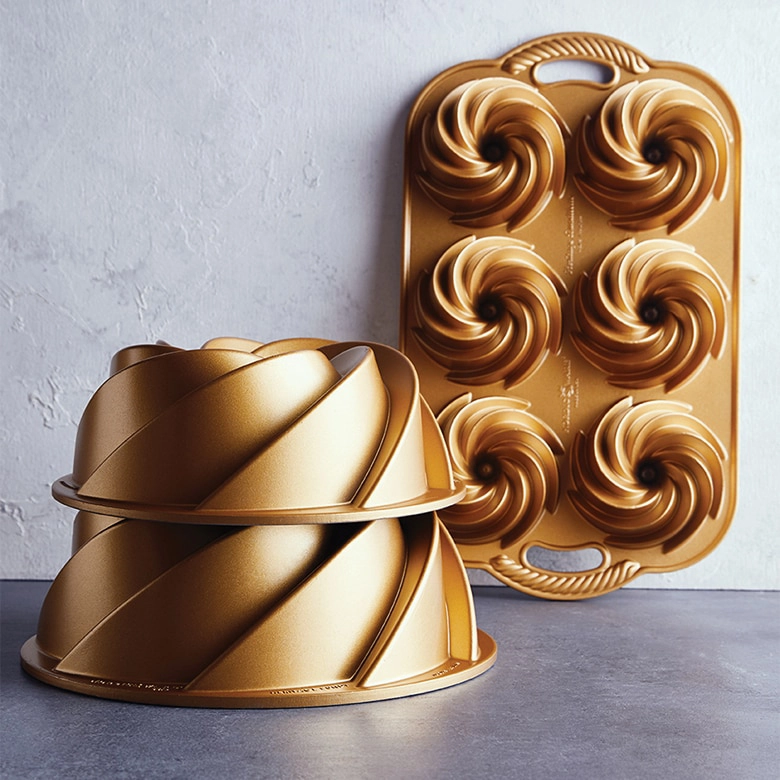 Heritage Bundt Pan collection- 10 Cup Heritage, 6 Cup Heritage Bundt and Heritage Bundtlette Pan