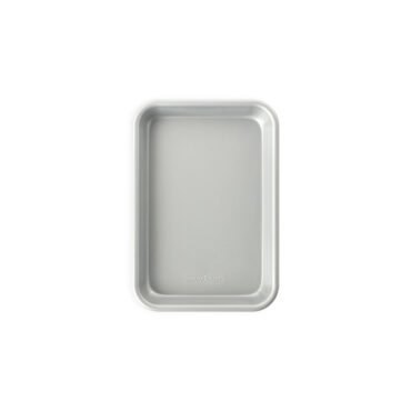Nordic Ware Brilliant eighth sheet pan, rectangular aluminum baking pan with raised rim, natural finish