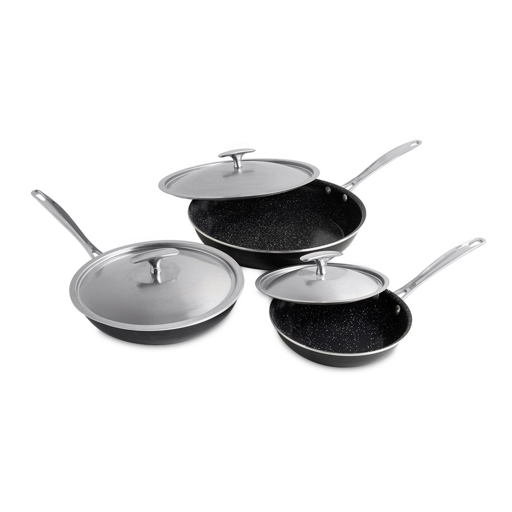 Basalt 6 Piece Sauté Skillet & Lids Set View 1