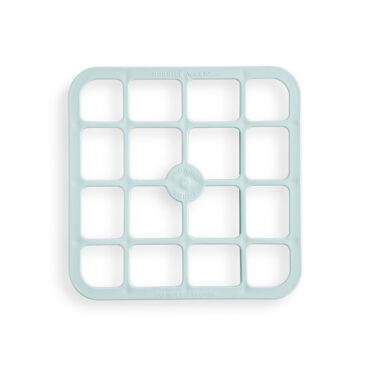 Nordic Ware Brownie Buddy aluminum baking set with cutting grid tool, silver finish, cuts 16 square pieces