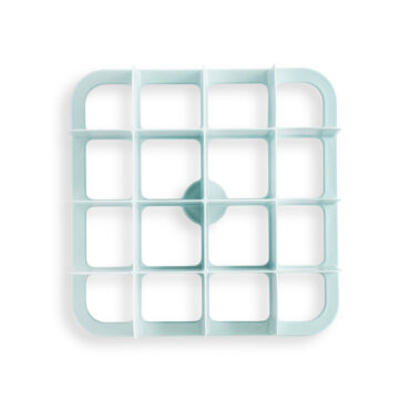 Nordic Ware Brownie Buddy aluminum cutting tool, overhead view showing grid pattern that cuts 16 square pieces