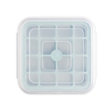 Nordic Ware Brownie Buddy aluminum baking set with rectangular pan, cutting tool, and spatula on white background