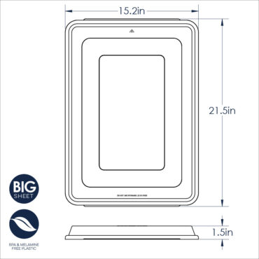 Nordic Ware Naturals Big Batch aluminum sheet pan with fitted lid, dimensional technical drawing
