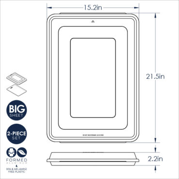 Nordic Ware Naturals aluminum big sheet pan with clear lid, rectangular baking pan in natural silver finish