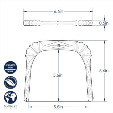 Nordic Ware Bundt Slicer technical diagram showing dimensions and measurements on white background