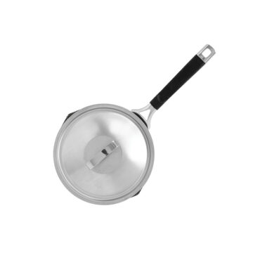Nordic Ware Verde 8-inch ceramic nonstick skillet with glass lid, green exterior and black interior