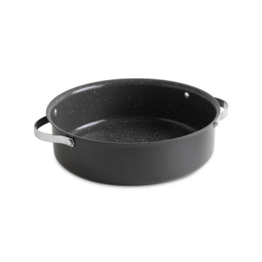 Nordic Ware Verde braiser pan with lid, round cast aluminum cookware in sage green finish