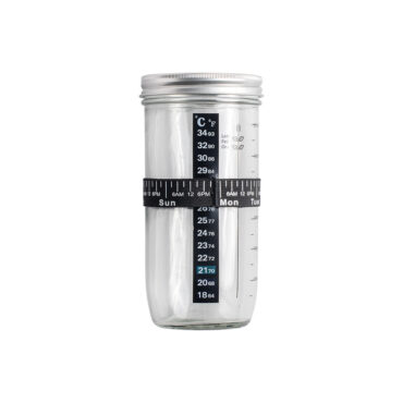Glass jar with metal lid containing sourdough starter, part of Nordic Ware Simply Sourdough Bread Baking Kit