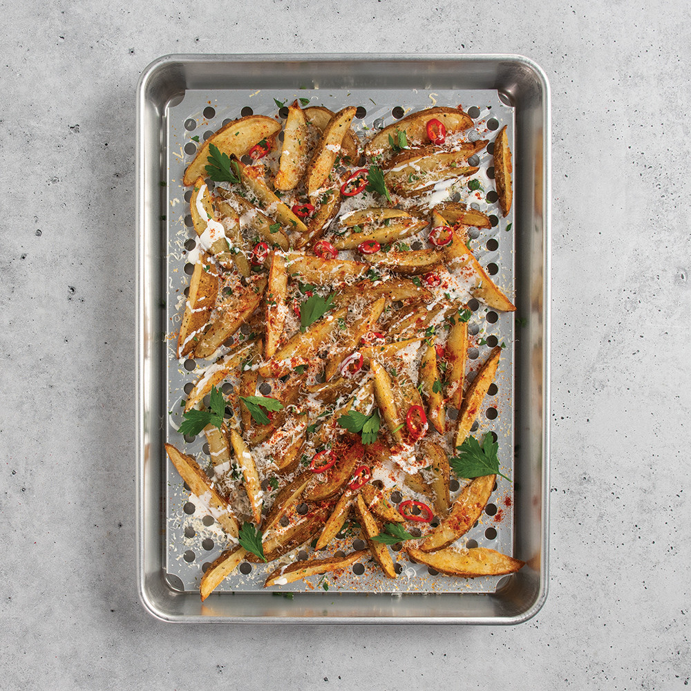 Naturals® High Sided Half Sheet Pan with Multi-Task Oven & Cooling Rack View 2