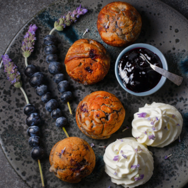 Visit Blueberry Whole-Wheat Æbleskiver With Blueberry Jam And Whipped Lavender Cream Recipe