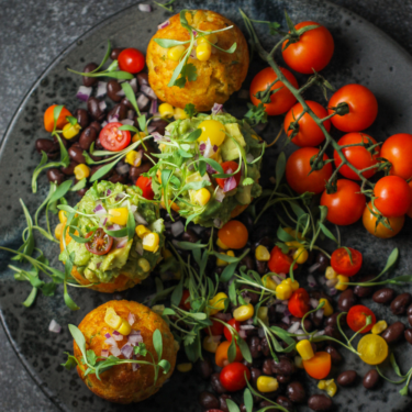 Visit Cornbread Æbleskiver With Guacamole And Black Bean Salad Recipe