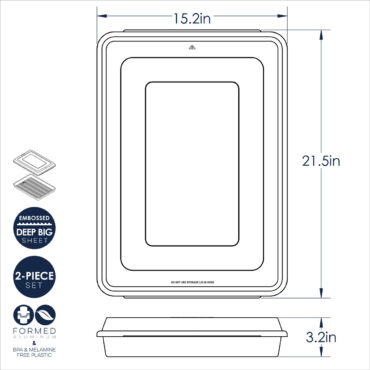 Nordic Ware Prism aluminum big batch sheet pan with fitted lid, rectangular design, natural silver finish