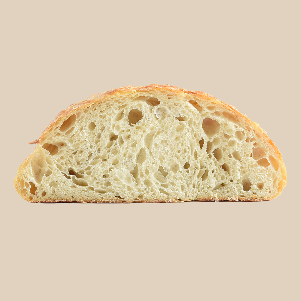View of a slice of sourdough bread
