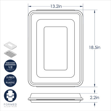 Nordic Ware Prism aluminum half sheet pan with clear plastic storage lid, natural silver finish