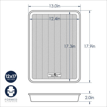 Nordic Ware Prism aluminum high-sided sheet cake pan with clear lid, rectangular 12x17 inch size