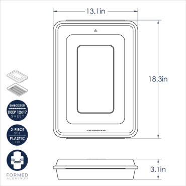 Nordic Ware Prism aluminum high-sided rectangular sheet cake pan with clear plastic storage lid