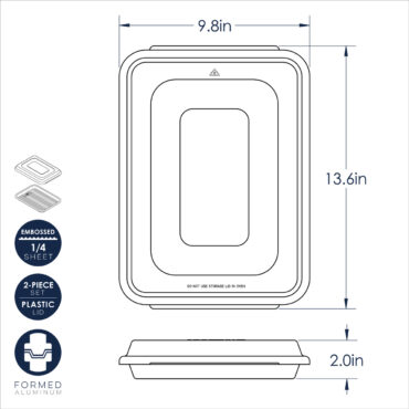 Nordic Ware aluminum quarter sheet baking pan with clear plastic storage lid, natural silver finish