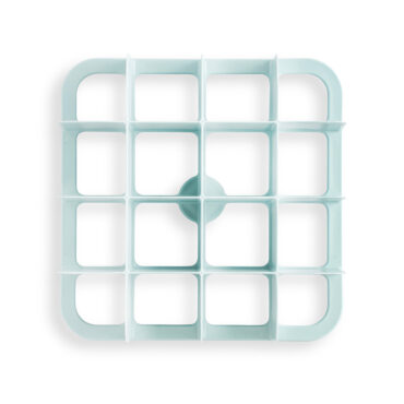 Bottom view of Nordic Ware Brownie Buddy plastic cutter showing rectangular grid pattern for cutting brownies