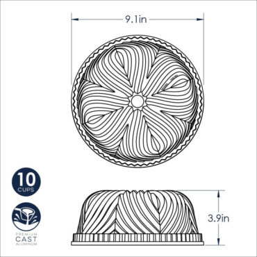 Bavaria Bundt dimensional drawing