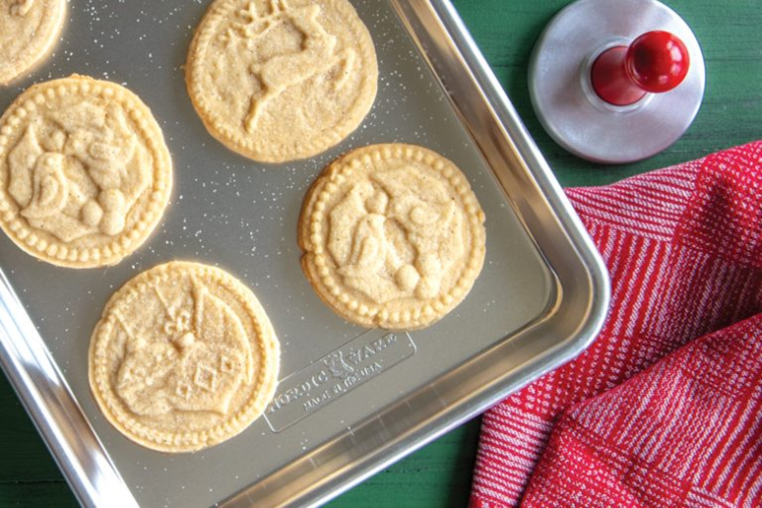 Brown Sugar & Cardamom Stamped Shortbread Cookies with Yuletide Cookie Stamp designs.
