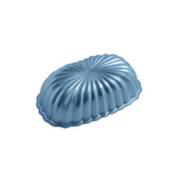 fluted loaf pan on white background