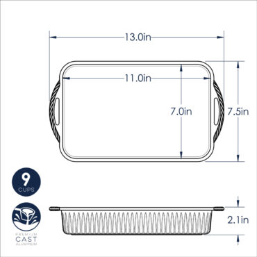 cardamom rectangular baker dimensional drawing