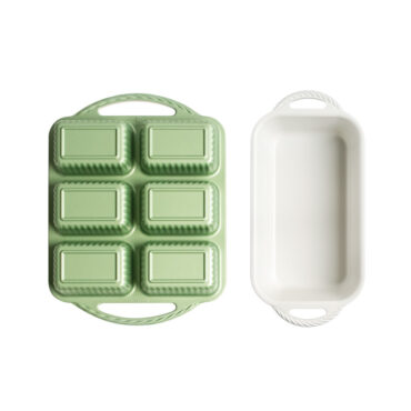 cardamom bakeware loaf and mini loaf pans on white background