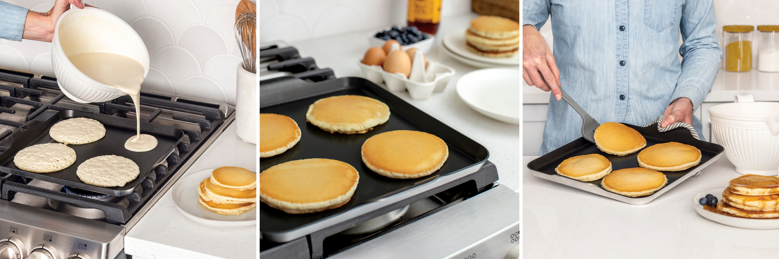 How to cook pancakes on the Nordic Ware Square Griddle King