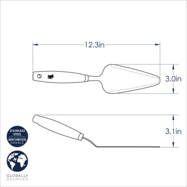 nordic ware cake server technical drawing with measurements