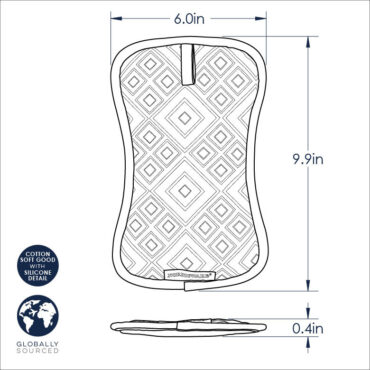 nordic ware hot pad technical drawing with measurements