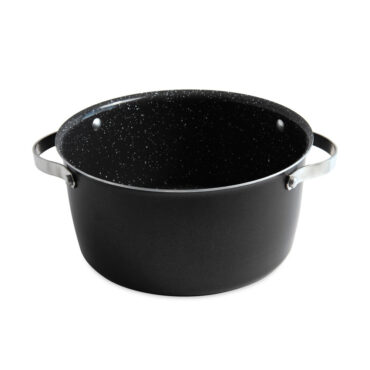 nordic ware 6 qt aluminum dutch oven and lid with stainless steel handles and speckled nonstick interior