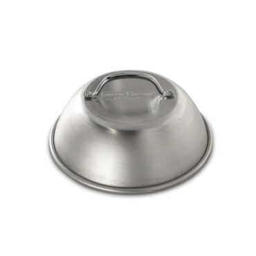 cheese melting dome on white background