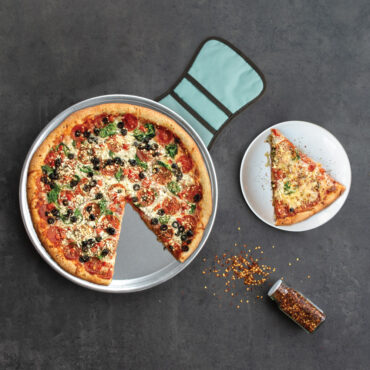 nordic ware 14 inch deep dish pizza pan and cotton hot pad
