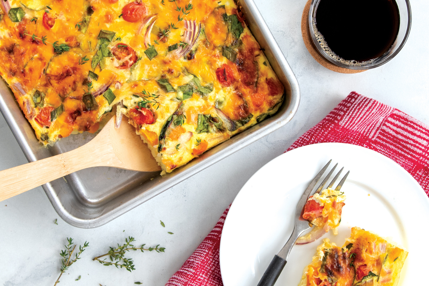 Egg bake made in the Naturals® 9" x 13" Rectangular Cake Pan